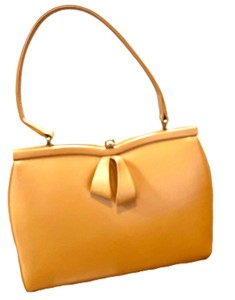 Bolso de Mano Royaa Vintage de Cuero Genuino Color Bronceado con Asa Superior en Forma de Sillín y Detalle de Lazo, Absolutamente Exquisito, de Lujo, Casual para Mujer - Product Image 1