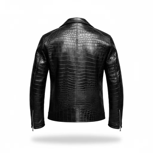 Chaqueta de Cuero Personalizada con Grabado Python para Hombre, Piel de Vacuno Genuina, Estilo Motero de Lujo, Servicio de Muestras de Fábrica OEM ODM Disponible - Product Image 6