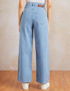 Jeans Anchos de Pierna Ancha para Mujer, Cintura Alta, Largos - Product Image 3