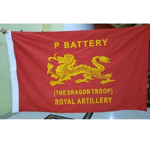 Bandera de Tela Roja Personalizada con Dragón Bordado en Algodón para Eventos Deportivos y Actividades de Equipo - Product Image 1