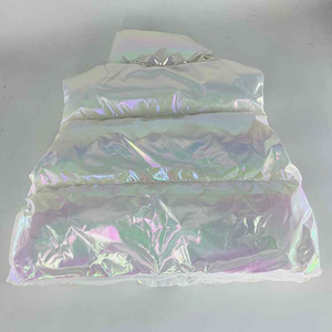 Chaleco Acolchado para Mujer con Cuello Alto, Cierre de Cremallera, Bordado, Forro de Piel, Color Sólido, Ropa Exterior Informal, Corto, Impermeable, OEM ODM - Product Image 2