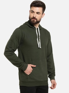 Sudadera con Capucha Verde Oliva para Hombre, Corte Regular, Informal, de Algodón Tejido, con Bolsillo, para Otoño - Product Image 4