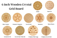 Plaque de méditation Bouddha en MDF de 6 pouces, grille de cristal 7 chakras, gravure spirituelle, panneau de recharge énergétique, panneau mural, boîte Feng Shui