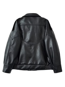 European American Unisex Fashion Hot-Selling Solid Spring Stand Collar Leather Waterproof Breathable Jacket Coat - Product Image 5