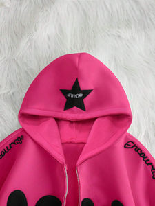 เสื้อสเวตเชิ้ตแขนยาวพิมพ์ลายตัวอักษรด้านหน้ามีฮู้ดสำหรับผู้หญิงฤดูใบไม้ผลิ/ฤดูใบไม้ร่วง - Product Image 3