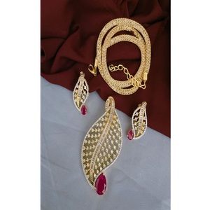 Exquisito Juego de Collar y Pendientes de Latón con Baño de Oro y Circonitas de Primera Calidad, Ideal para Bodas, para Mujer - Product Image 2