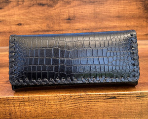 ที่ใส่บัตรหนังจระเข้สีดำป้องกันการโจรกรรมสำหรับผู้หญิงที่ใส่บัตรแบบบางออกแบบได้เองแบบใหม่ - Product Image 2