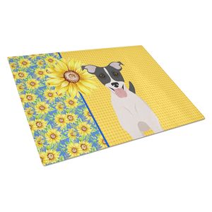Tournesols d'été Planche à découper décorative en verre trempé Planche de service de cuisine de grande taille Jack Russell Terrier Plats Plats - Product Image 1