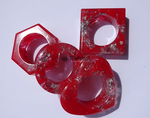 Anneau de serviette élégant et classique en résine, durable, écologique, de luxe, fait main, pour la décoration de table, accessoires pour hôtels et mariages - Product Image 3