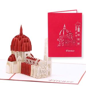 Tarjeta de felicitación arquitectónica, tarjeta 3D emergente, regalo para extranjeros, tarjetas emergentes temáticas hechas a mano, tarjeta 3D emergente, tarjeta de felicitación especial. - Product Image 3