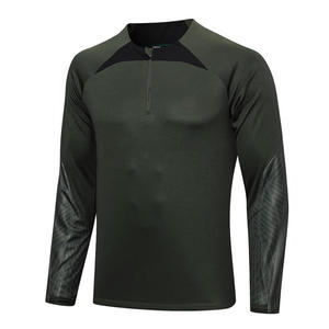 High Quality Autumn Men's Soccer <b>Tracksuit</b> Half Zip Jacket Button-up Polyester/Cotton Breathable Quick Dry Technology - Product Image 3