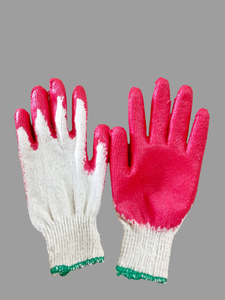Gants tricotés résistants aux coupures en coton rouge enduit de latex, ambidextres, à manchette extensible, pour le nettoyage domestique et la protection - Product Image 3