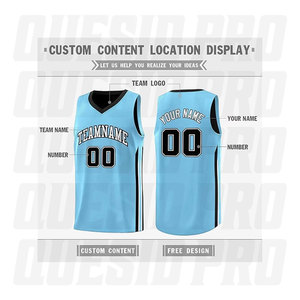 Maillot de basket respirant pour homme, séchage rapide, col en V, imprimé, coupe ample, en maille, réversible, personnalisable en usine - Product Image 3