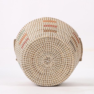 ชุดตะกร้าหวายสีสันสดใส 3 ใบ ตะกร้าเก็บของทำมือ ขายส่ง เป็นมิตรกับสิ่งแวดล้อม ผลิตในเวียดนาม - Product Image 4