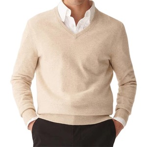 Pull tricoté ample respirant pour homme, col en V, grande taille S-3XL, couleur unie, avec logo frontal, style coréen, idéal pour l'hiver - Product Image 6