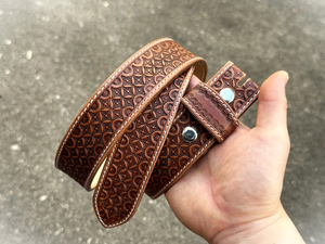 Ceinture Western en Cuir Pleine Fleur Façonnée à la Main, Style Western, Turquoise, en Cuir Véritable, Unisexe, avec Boucle Amovible – Vente en Gros - Product Image 4