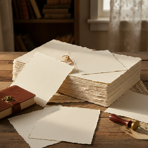 Cartes de mariage en papier coton fait main A5 300 GSM, bord festonné, pour artisanat et aquarelle, OEM, vente en gros, papier artisanal Adimani - Product Image 3