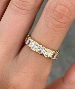 Anillos de Eternidad de Moissanita al por Mayor, D VVS, Cultivados en Laboratorio, Plata 925, Oro, Fabricante de Joyería Personalizada en India - Product Image 3