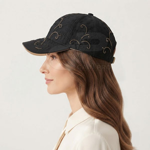 Elegante gorra de béisbol de encaje para mujer, transpirable, con estampado floral, ajustable, para viajes, playa y uso diario. - Product Image 3