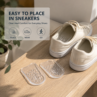 Vente en gros de coussinets de talon en gel transparent, inserts empilables réglables, semelles rehausseuses invisibles pour hommes et femmes, pour baskets et bottes