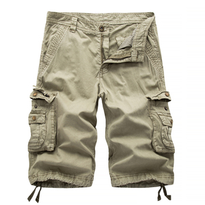 Wholesale Men's Cotton Chino Shorts Fashionable Knee-Length Summer Outdoor Wear with Solid Pattern Customizable OEM Service - Product Image 3