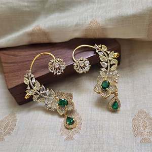 Green AD Fashion Cuff Earrings - Product Image 3
