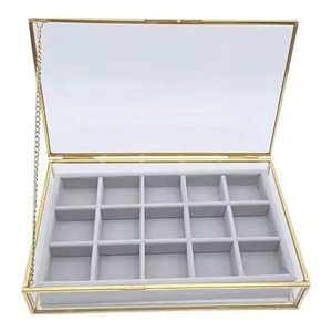 Premium Decor Metal & Glass Jewelry <b>Box</b> Luxury <b>Trinket</b> Storage Organizer for Jewelry Rings Earrings Necklace Bracelet Home - Product Image 6