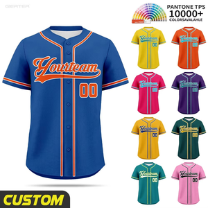 Popular Design Baseball Jersey Short Sleeve 100% Polyester Breathable <b>Light</b> Weight Custom Logo Unisex Adult - Product Image 1