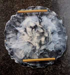 High Quality Handmade Resin Art <b>Decor</b> Tray with Customizable Design Floral Pattern for Vanity <b>Dressing</b> <b>Table</b> - Product Image 2