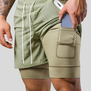 Men's Sportswear Shorts with Stylish Design Relaxed Fit Double <b>Layer</b> Running Shorts Performance Gym Shorts with Stretch Fabric - Product Image 6