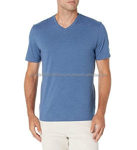 T-shirt à manches courtes pour homme, vêtements de sport 2026, respirant, col en V uni, t-shirt homme en polyester, fitness, coupe ajustée, t-shirts homme 2026 - Product Image 4