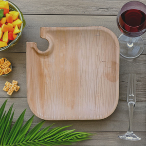 Platos Elegantes Compostables de Hoja de Palma para Servir Vino y Aperitivos, Platos Cuadrados de 8 Pulgadas para Comida para Llevar y Bocadillos - Product Image 1