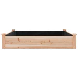 Bac à fleurs surélevé en bois de sapin massif 47,2 x 47,2 x 9,8 po, pots et jardinières naturels - Product Image 4