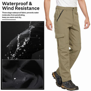 Pantalones de Senderismo Color Verde Oliva para Hombre, de Secado Rápido, con Múltiples Bolsillos, Estilo Casual para Exteriores, Corte Recto, Material de Lona de Peso Medio - Product Image 4