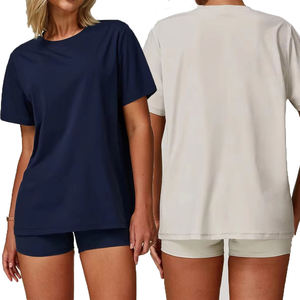 T-shirts amples décontractés grande taille pour femmes, vente en gros du fabricant, logo personnalisé imprimé, 100 % coton doux et respirant - Product Image 3