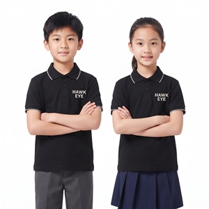 Polo unisexe pour enfants en coton et polyester, haut décontracté, personnalisable avec étiquette privée, manches courtes, col rabattu, coupe classique, tenue scolaire - Product Image 1