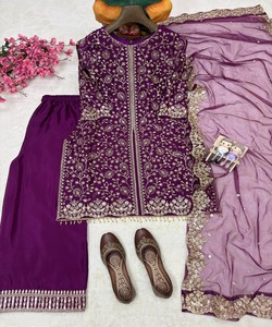 Women's green white georgette salwar kameez dupatta Traditional ethnic wear for weddings VRINDAVAN- LC 1423 81649 - Product Image 3