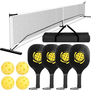 Red de Pickleball Portátil de 22 pies, Tamaño Reglamentario, con 4 Pelotas, 4 Palas y Bolsa de Transporte para Exteriores - Product Image 1