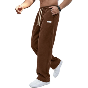 Pantalones Casuales de Lona para Hombre, con Cordón Ajustable, Cintura Elástica, Rectos, Holgados, para Gimnasio, Jogging, Resistentes al Viento y Transpirables - Product Image 4