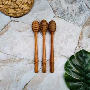 Sustainable Wooden Honey Dipper Stick Natural Honey Stirring <b>Spoon</b> Wood Honey Drizzler for Tea Coffee and Desserts - Product Image 2