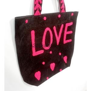Handmade Indian Womens Bohemian Velvet Quilted Tote <b>Bag</b> Handcrafted Striped Shoulder Shopping <b>Bags</b> From Rajasthan for Exhibition - Product Image 5