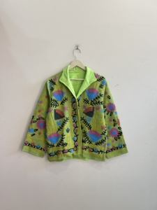 Veste en velours Suzani brodée à la main, couleurs assorties, pour femme, cadeau pour elle - Product Image 2