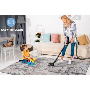 LOOM LUXE Collection 5X7 crema/marrone astratto Non spargimento tappeto elegante resistente alle macchie per casa ufficio soggiorno camera da letto - Product Image 5