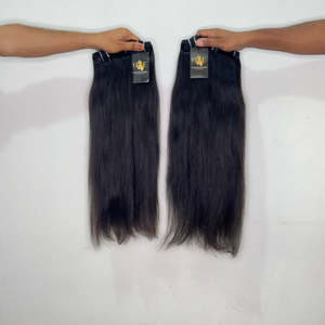 Lot de mèches de cheveux humains indiens bruts, naturels bouclés, lisses, ondulés, alignés dans le sens des cuticules, vierges, qualité Mink, pour tissage - Product Image 2