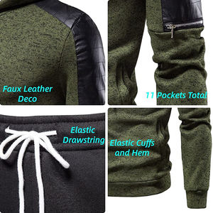 Conjunto Deportivo de 2 Piezas para Hombre, 100% Algodón, Sudadera con Capucha y Pantalones Deportivos, 350GSM, Grueso, Invernal, Atlético, con Logotipo Personalizado OEM - Product Image 6