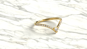Anillo Minimalista de Oro de 18K y 14K con Diamante Cultivado en Laboratorio de Corte Trillón y Corte Brillante, Anillo de Compromiso para Mujer - Product Image 3