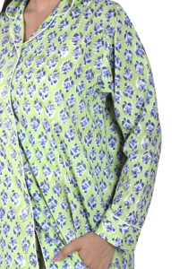 Conjunto de Pijama Ligero de Algodón Hecho a Mano para Mujer, Estampado Floral, Secado Rápido, Ropa de Dormir con Estampado a Mano para Verano - Product Image 6