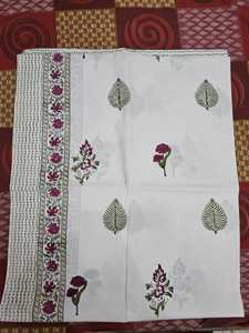 Parure de draps plats en coton imprimés à la main avec taies d'oreiller, literie florale indienne, textile de maison fait main, vente en gros en vrac - Product Image 3