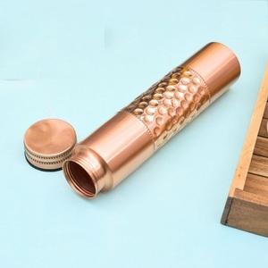 100% Pure Copper <b>Water</b> Bottle Set Premium Diamond Cut Honeycomb Design 1000ml Leak-Proof Handmade Drinkware With <b>Glasses</b> Set - Product Image 5
