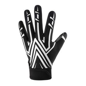 Guantes de Fútbol Americano con Logotipo Personalizado, Diseño Geométrico en Blanco y Negro, Dedos Completos, PU Antideslizante, Palma Adhesiva, Equipo de Entrenamiento para Exteriores - Product Image 1